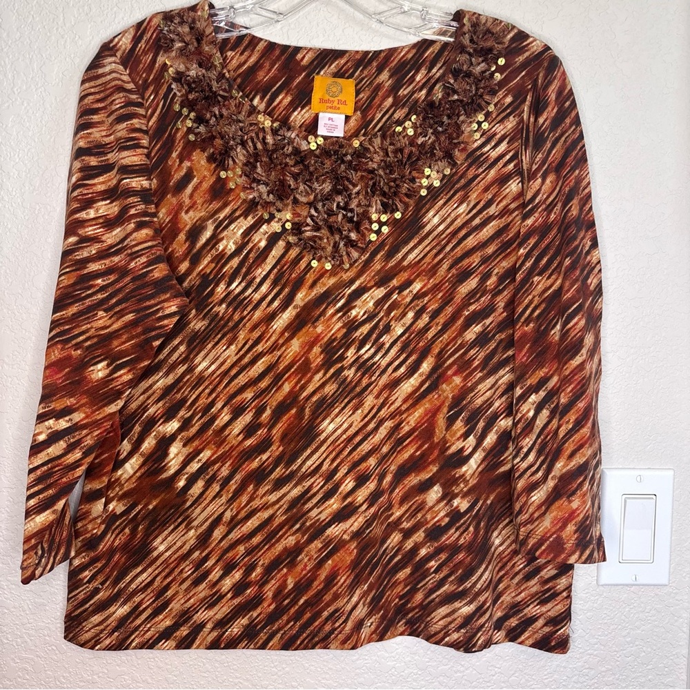 Ruby‎ Rd. Multicolor Textured Women's Blouse